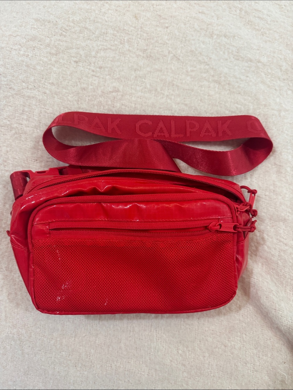 Calpak Bright Red Crossbody Belt Bag